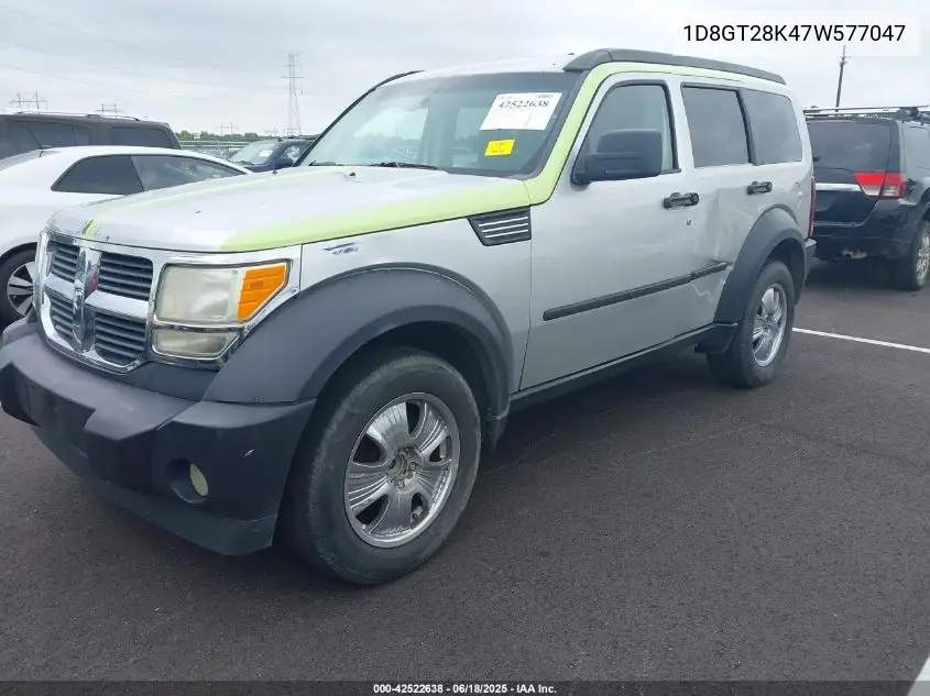 2007 Dodge Nitro Sxt VIN: 1D8GT28K47W577047 Lot: 42522638