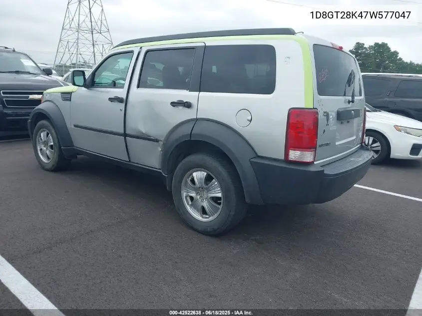 2007 Dodge Nitro Sxt VIN: 1D8GT28K47W577047 Lot: 42522638