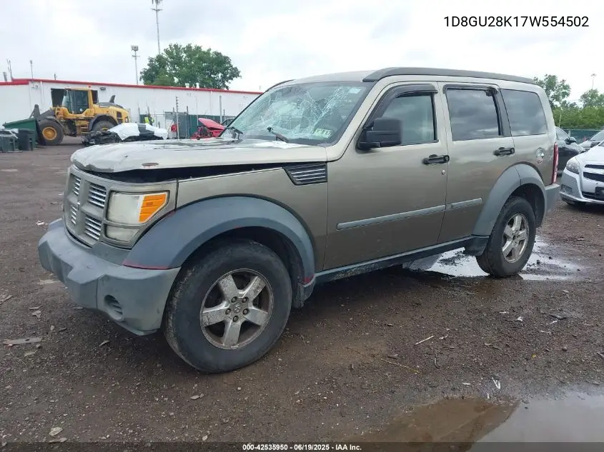 2007 Dodge Nitro Sxt VIN: 1D8GU28K17W554502 Lot: 42535950