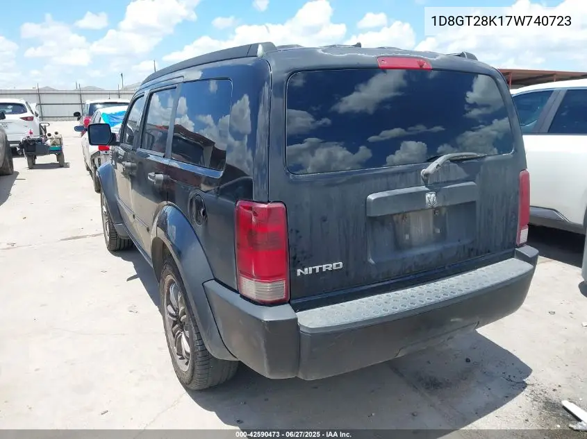 2007 Dodge Nitro Sxt VIN: 1D8GT28K17W740723 Lot: 42590473