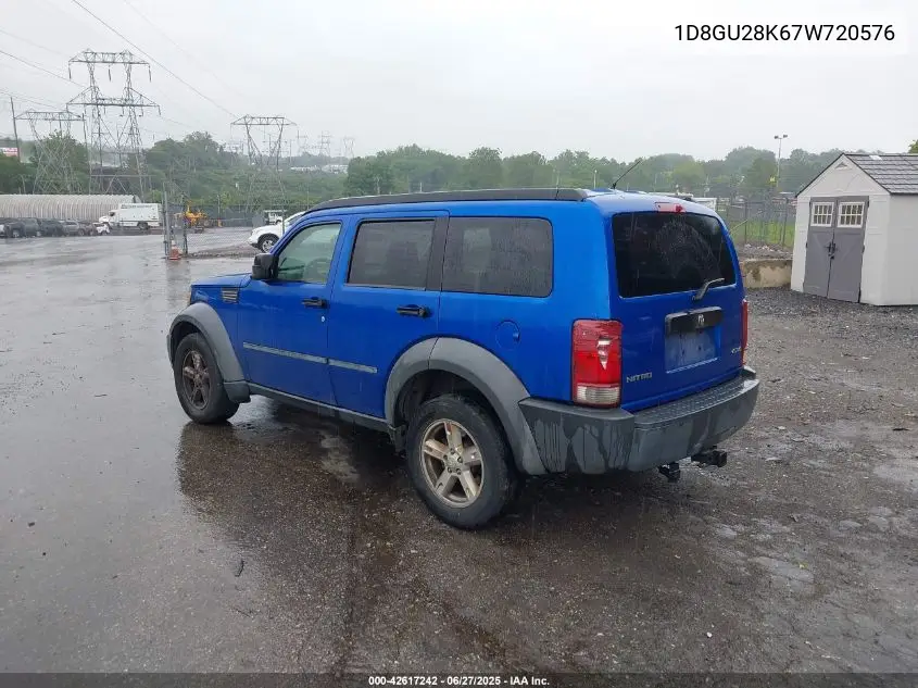 2007 Dodge Nitro Sxt VIN: 1D8GU28K67W720576 Lot: 42617242