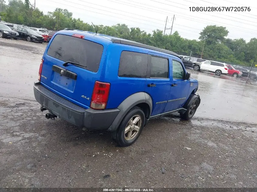 2007 Dodge Nitro Sxt VIN: 1D8GU28K67W720576 Lot: 42617242