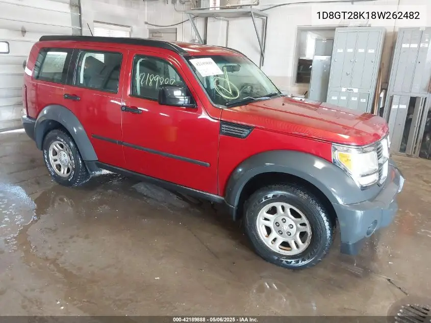2008 Dodge Nitro Sxt VIN: 1D8GT28K18W262482 Lot: 42189888