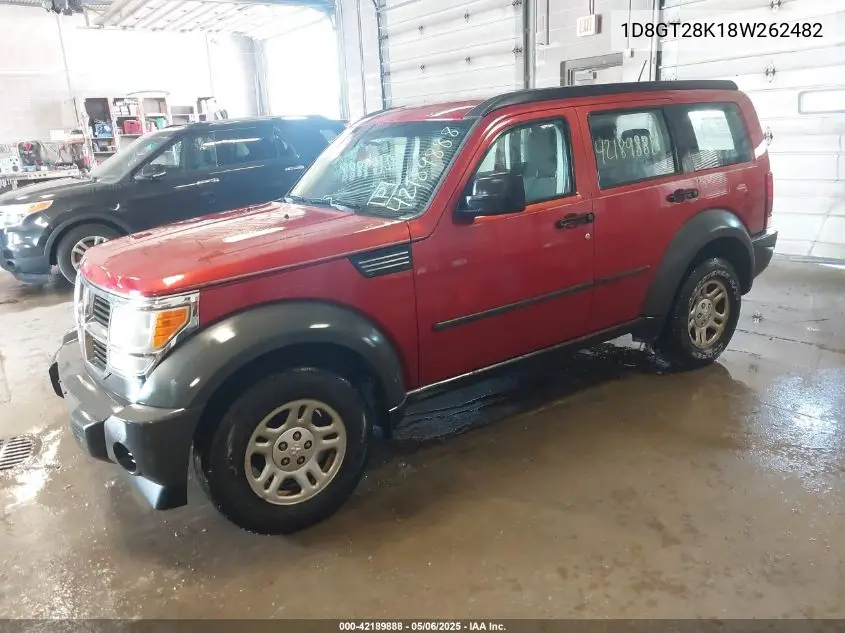 2008 Dodge Nitro Sxt VIN: 1D8GT28K18W262482 Lot: 42189888