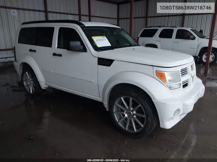 2008 Dodge Nitro Slt/Rt VIN: 1D8GT58638W218746 Lot: 42200153
