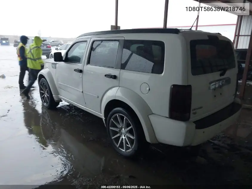2008 Dodge Nitro Slt/Rt VIN: 1D8GT58638W218746 Lot: 42200153