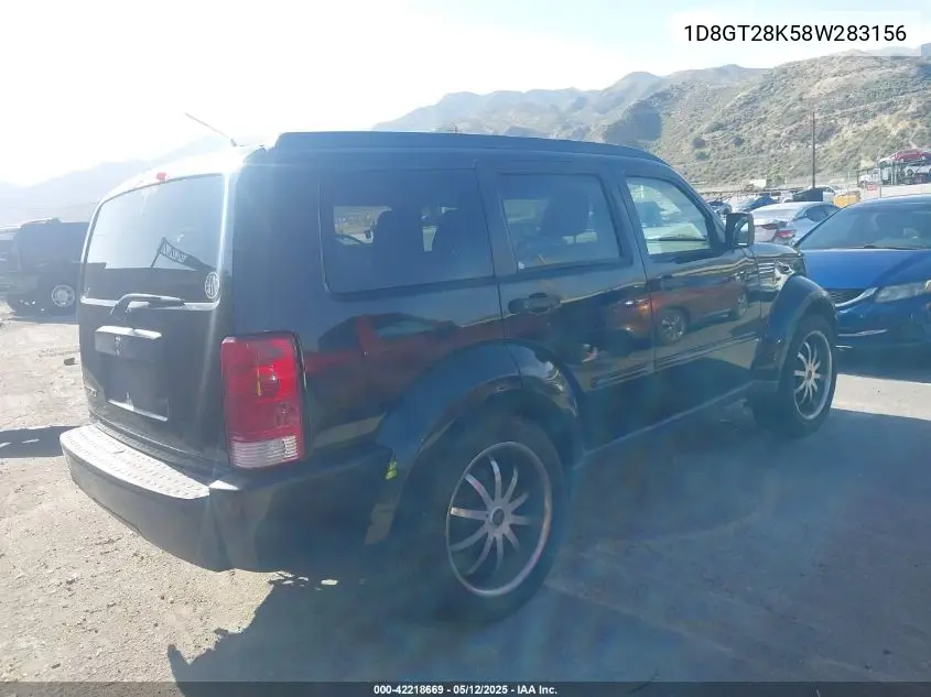 2008 Dodge Nitro Sxt VIN: 1D8GT28K58W283156 Lot: 42218669
