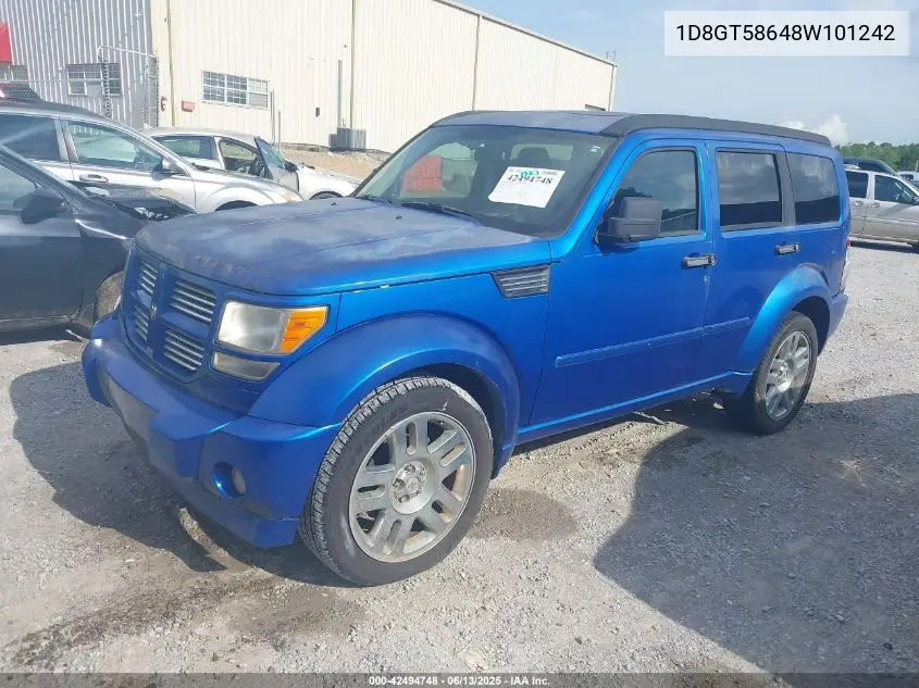 2008 Dodge Nitro Slt/Rt VIN: 1D8GT58648W101242 Lot: 42494748