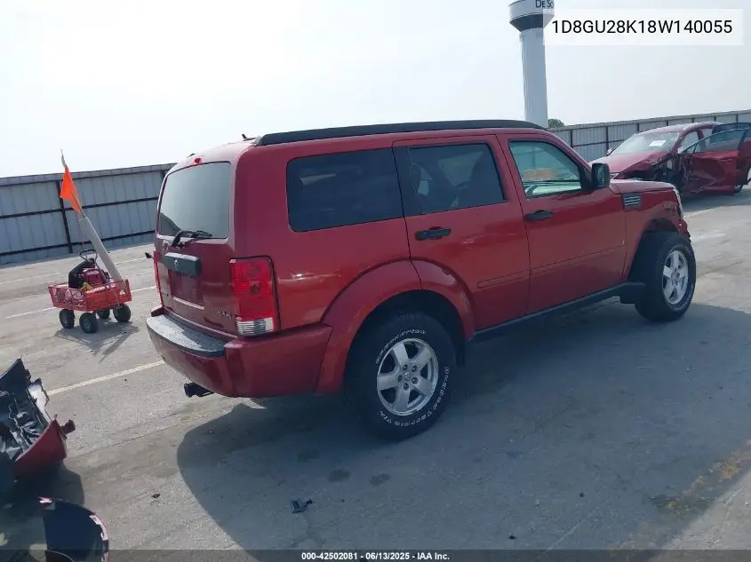 2008 Dodge Nitro Sxt VIN: 1D8GU28K18W140055 Lot: 42502081