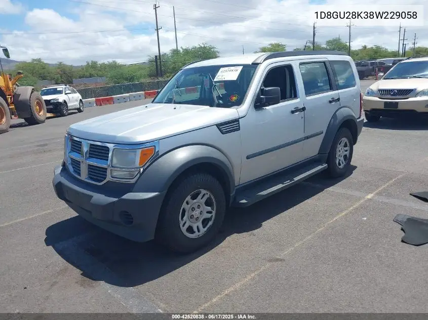 2008 Dodge Nitro Sxt VIN: 1D8GU28K38W229058 Lot: 42520838
