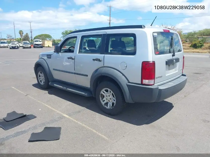 2008 Dodge Nitro Sxt VIN: 1D8GU28K38W229058 Lot: 42520838