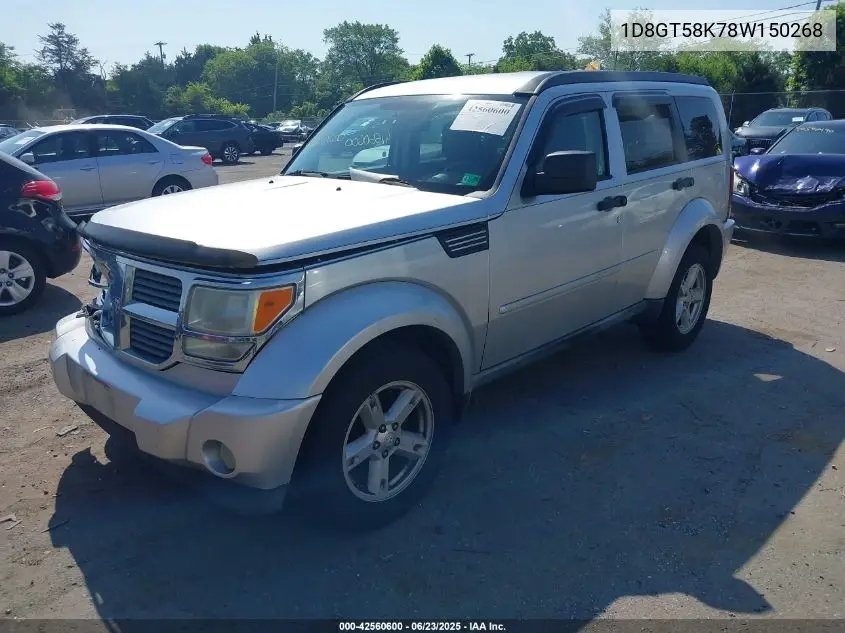 2008 Dodge Nitro Slt/Rt VIN: 1D8GT58K78W150268 Lot: 42560600