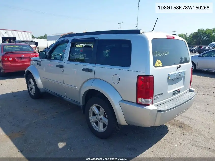 2008 Dodge Nitro Slt/Rt VIN: 1D8GT58K78W150268 Lot: 42560600