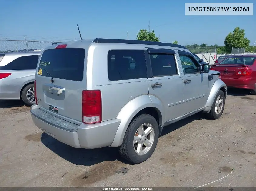 2008 Dodge Nitro Slt/Rt VIN: 1D8GT58K78W150268 Lot: 42560600