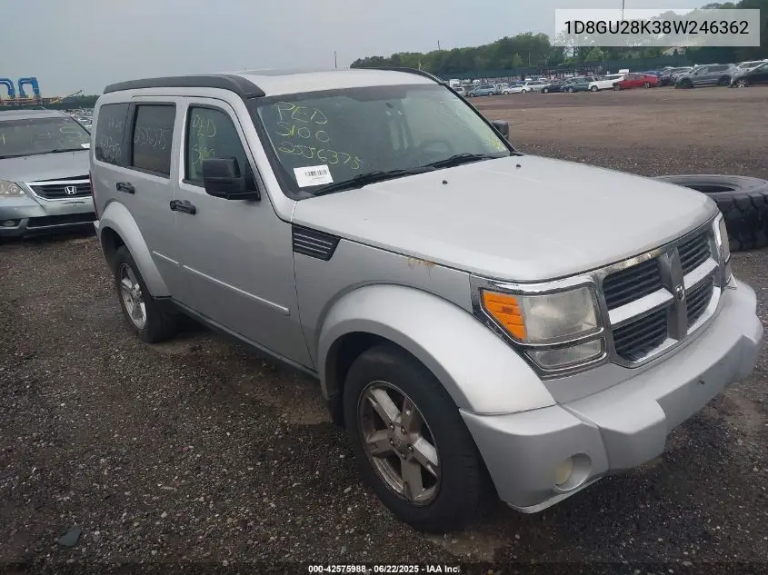 2008 Dodge Nitro Sxt VIN: 1D8GU28K38W246362 Lot: 42575988