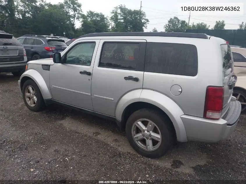 2008 Dodge Nitro Sxt VIN: 1D8GU28K38W246362 Lot: 42575988