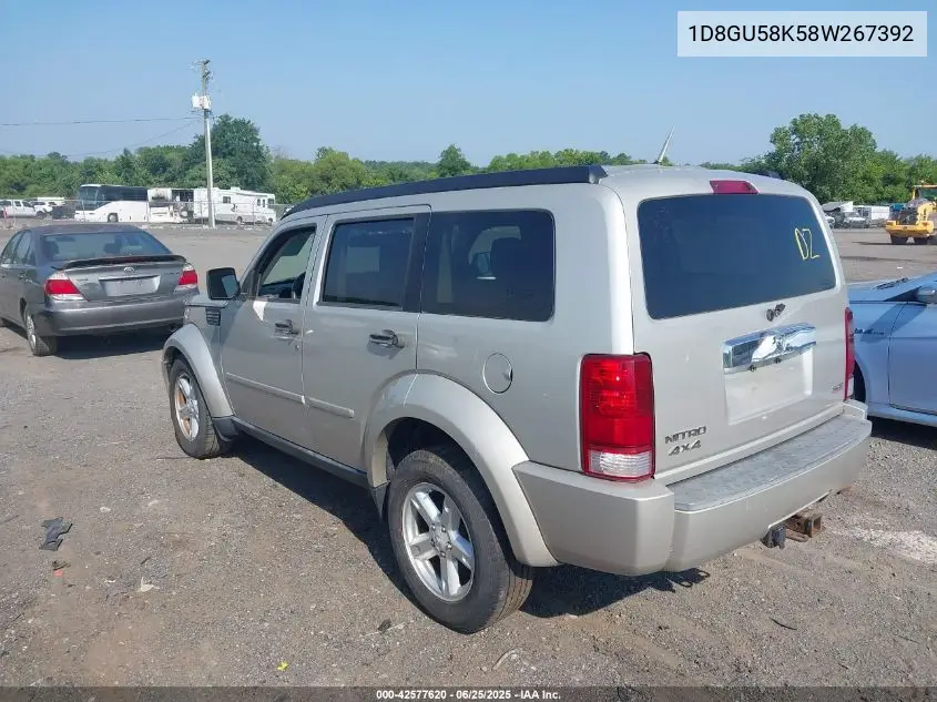 2008 Dodge Nitro Slt/Rt VIN: 1D8GU58K58W267392 Lot: 42577620