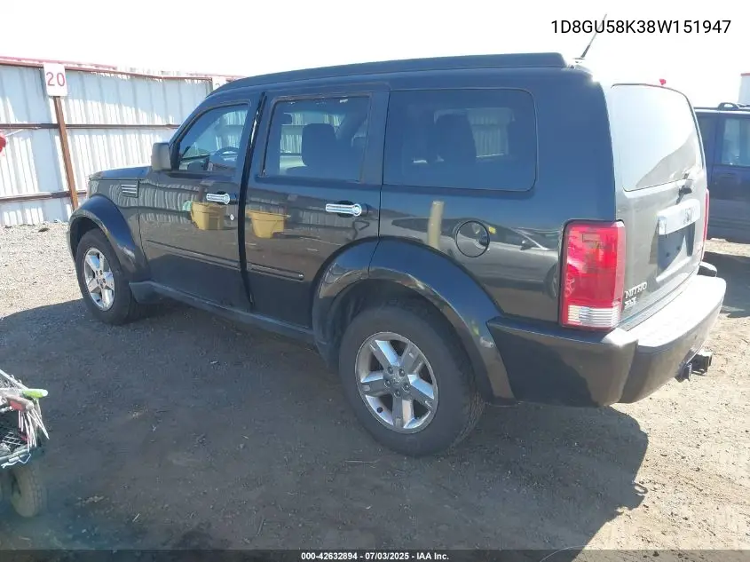 2008 Dodge Nitro Slt/Rt VIN: 1D8GU58K38W151947 Lot: 42632894