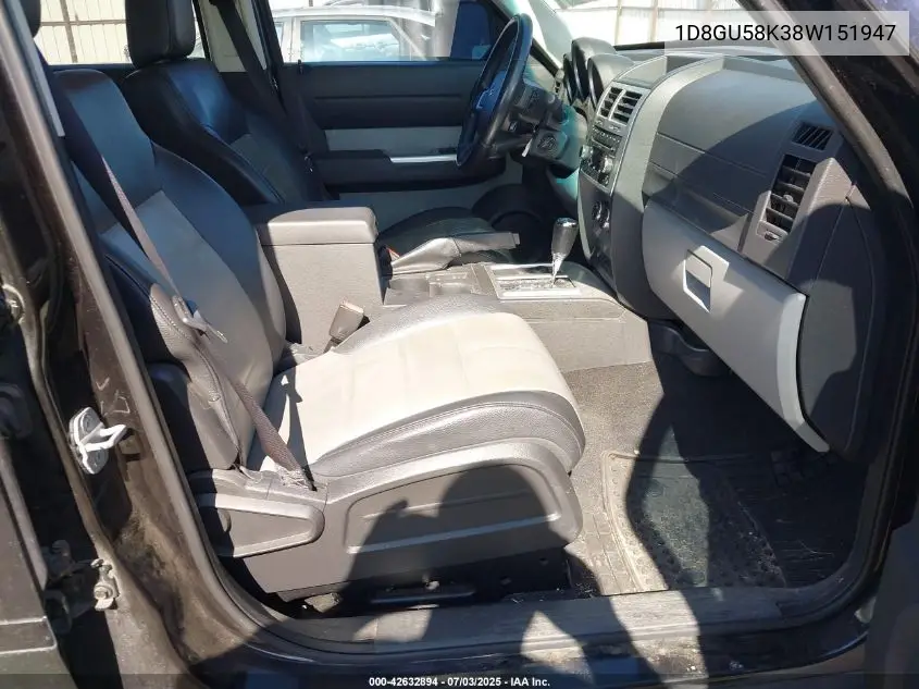 2008 Dodge Nitro Slt/Rt VIN: 1D8GU58K38W151947 Lot: 42632894
