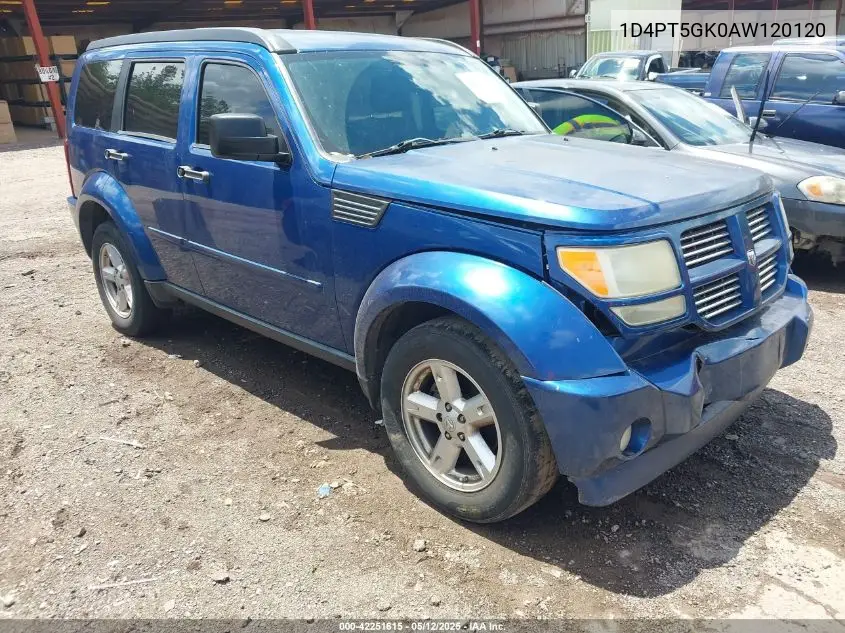 2010 Dodge Nitro Sxt VIN: 1D4PT5GK0AW120120 Lot: 42251615