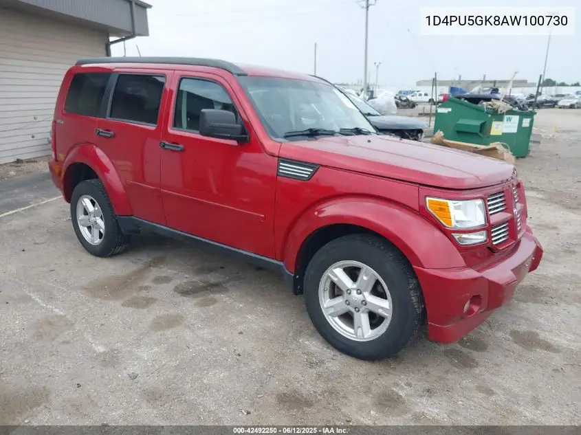 2010 Dodge Nitro Sxt VIN: 1D4PU5GK8AW100730 Lot: 42492250