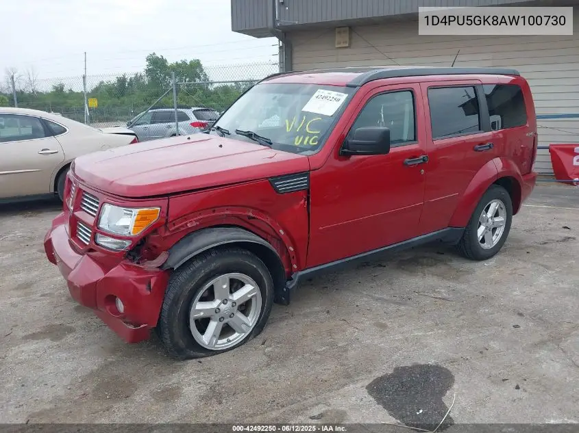 2010 Dodge Nitro Sxt VIN: 1D4PU5GK8AW100730 Lot: 42492250