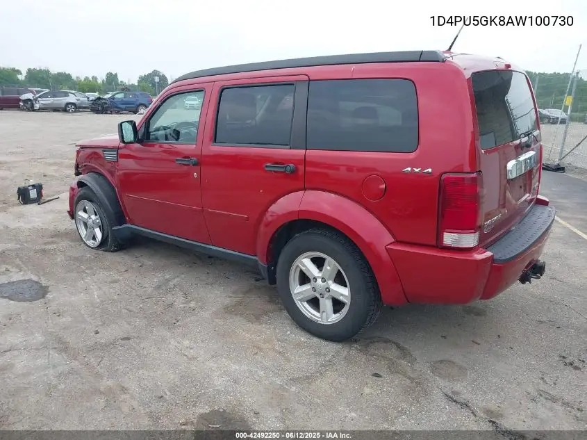2010 Dodge Nitro Sxt VIN: 1D4PU5GK8AW100730 Lot: 42492250