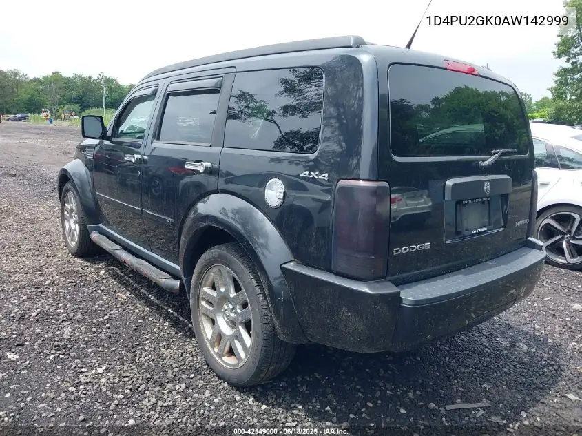 2010 Dodge Nitro Se VIN: 1D4PU2GK0AW142999 Lot: 42549000