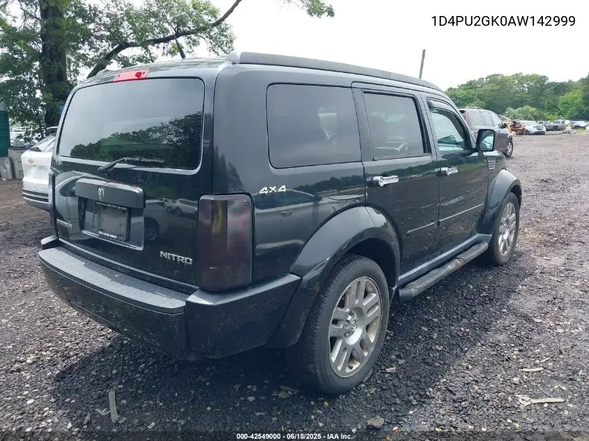 2010 Dodge Nitro Se VIN: 1D4PU2GK0AW142999 Lot: 42549000