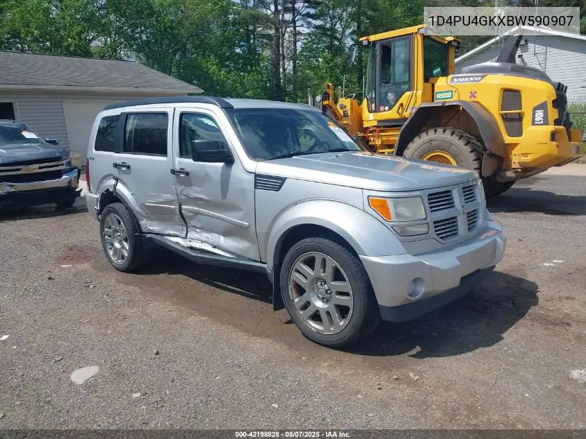 2011 Dodge Nitro Heat VIN: 1D4PU4GKXBW590907 Lot: 42198828