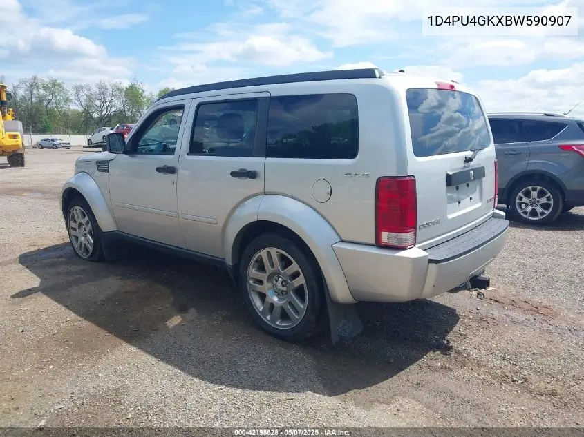 2011 Dodge Nitro Heat VIN: 1D4PU4GKXBW590907 Lot: 42198828
