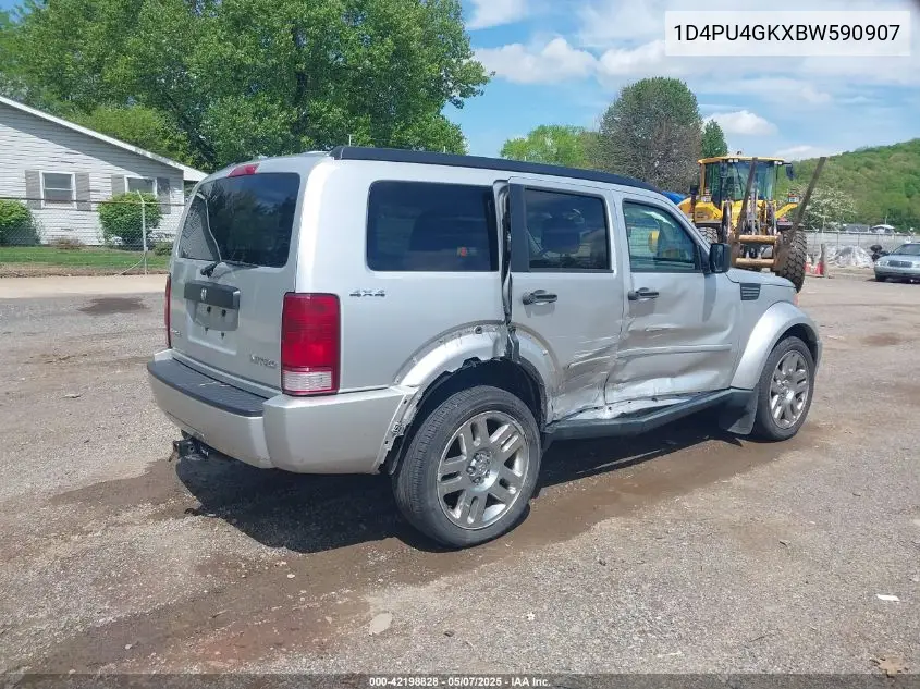 2011 Dodge Nitro Heat VIN: 1D4PU4GKXBW590907 Lot: 42198828