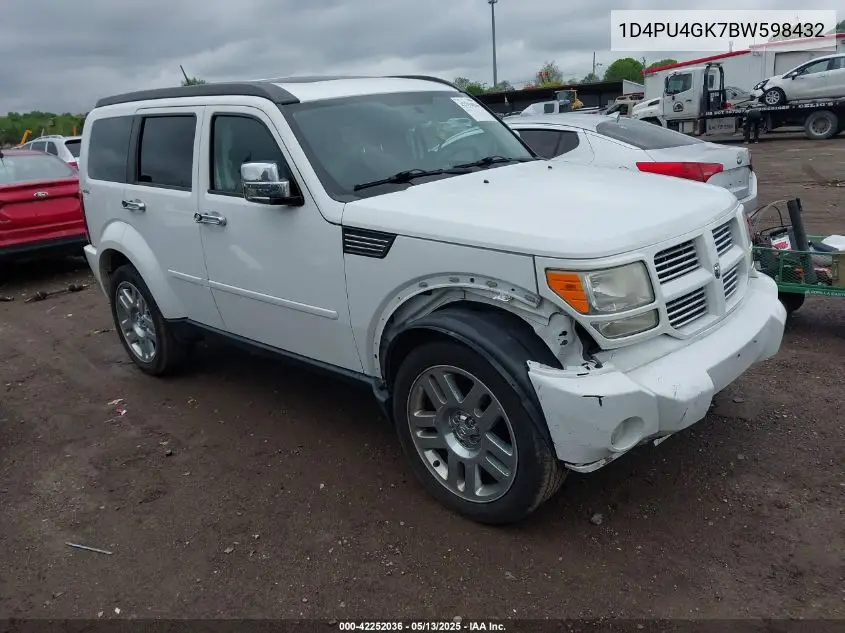 2011 Dodge Nitro Heat VIN: 1D4PU4GK7BW598432 Lot: 42252036