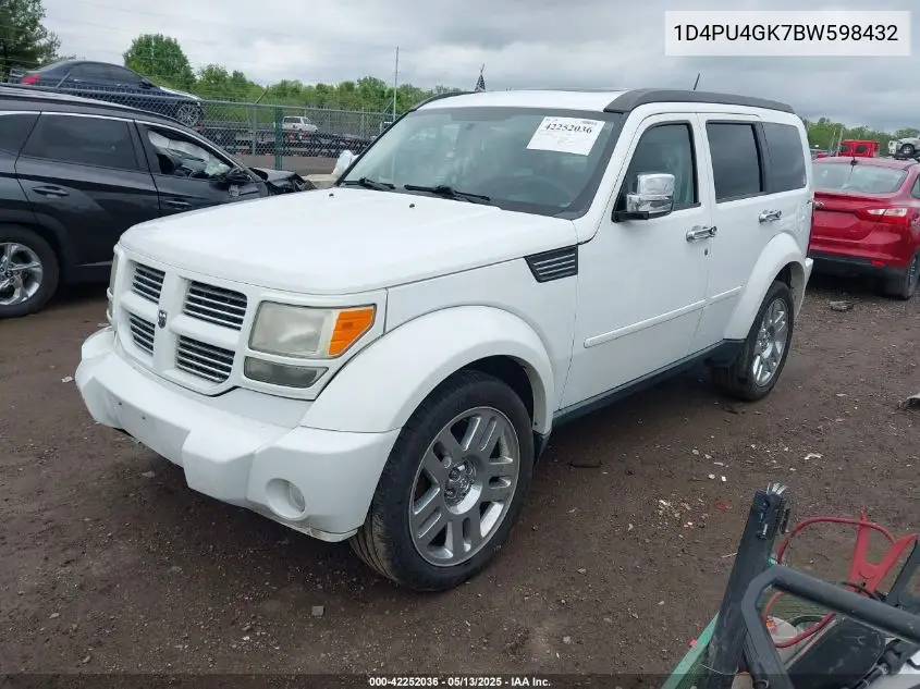 2011 Dodge Nitro Heat VIN: 1D4PU4GK7BW598432 Lot: 42252036