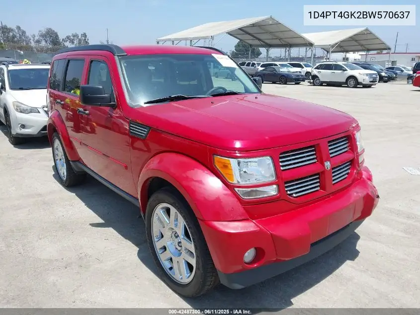 2011 Dodge Nitro Heat VIN: 1D4PT4GK2BW570637 Lot: 42487300