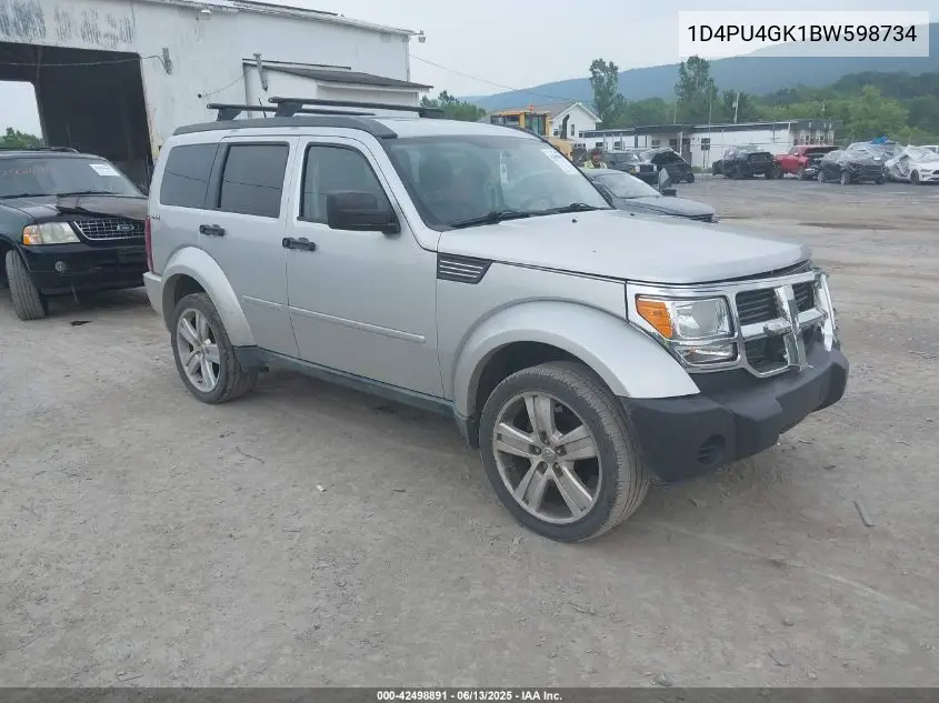 2011 Dodge Nitro Heat VIN: 1D4PU4GK1BW598734 Lot: 42498891