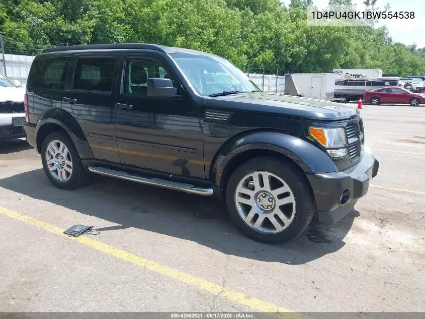 2011 Dodge Nitro Heat VIN: 1D4PU4GK1BW554538 Lot: 42502621