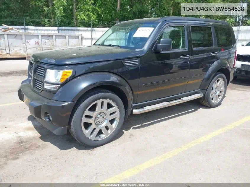 2011 Dodge Nitro Heat VIN: 1D4PU4GK1BW554538 Lot: 42502621