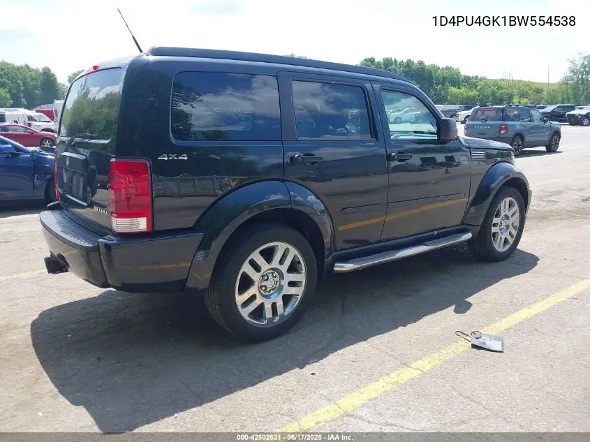 2011 Dodge Nitro Heat VIN: 1D4PU4GK1BW554538 Lot: 42502621