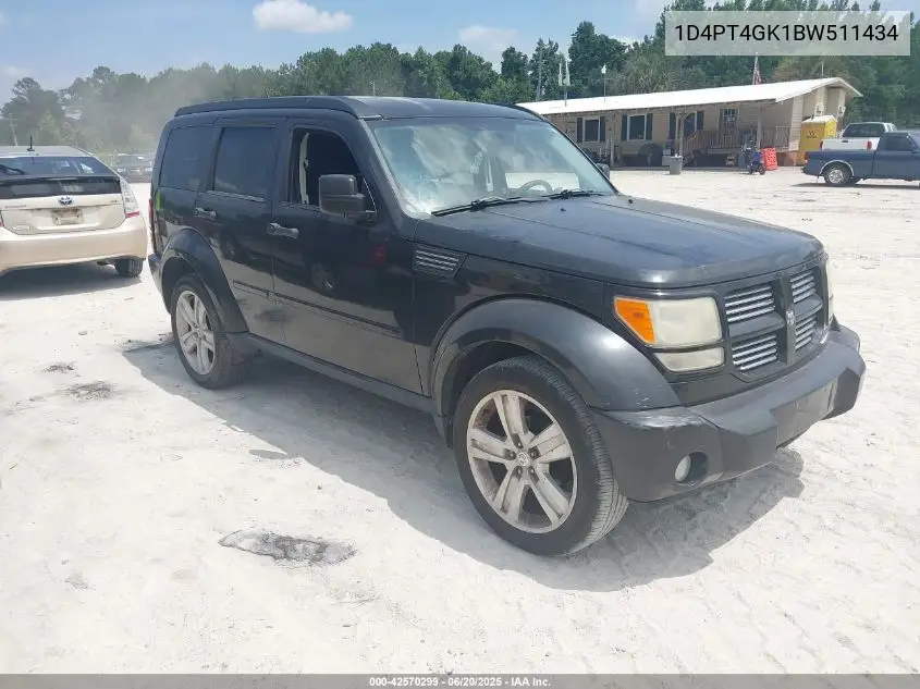 2011 Dodge Nitro Heat VIN: 1D4PT4GK1BW511434 Lot: 42570299