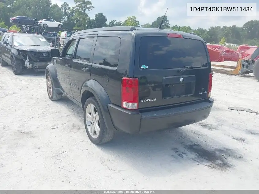 2011 Dodge Nitro Heat VIN: 1D4PT4GK1BW511434 Lot: 42570299