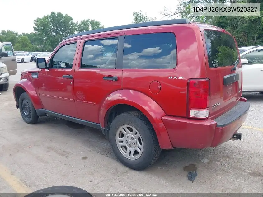 2011 Dodge Nitro Se VIN: 1D4PU2GKXBW520327 Lot: 42582828