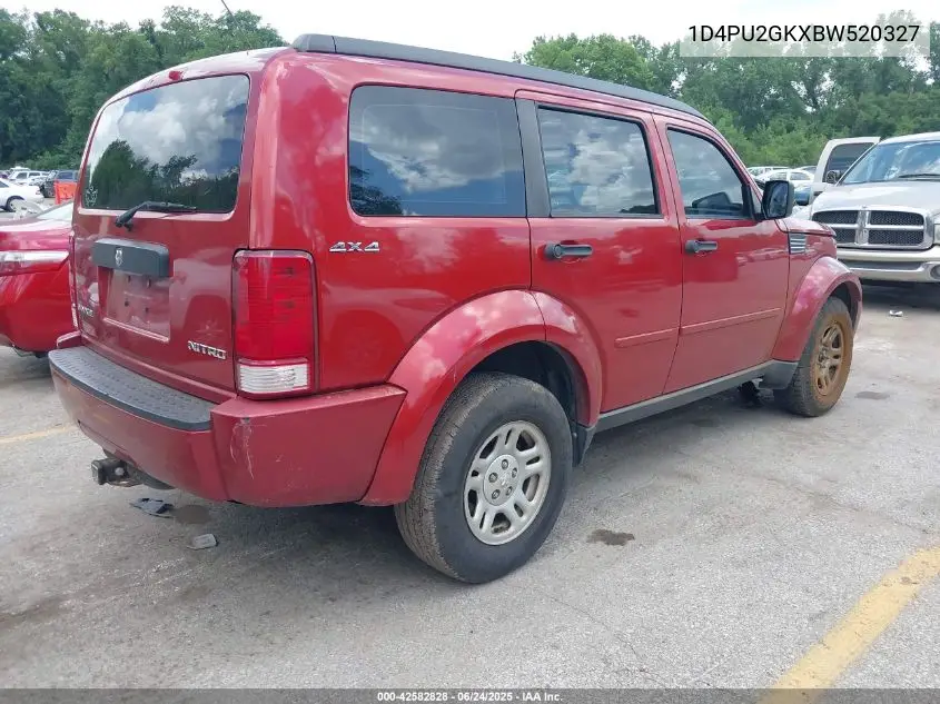 2011 Dodge Nitro Se VIN: 1D4PU2GKXBW520327 Lot: 42582828