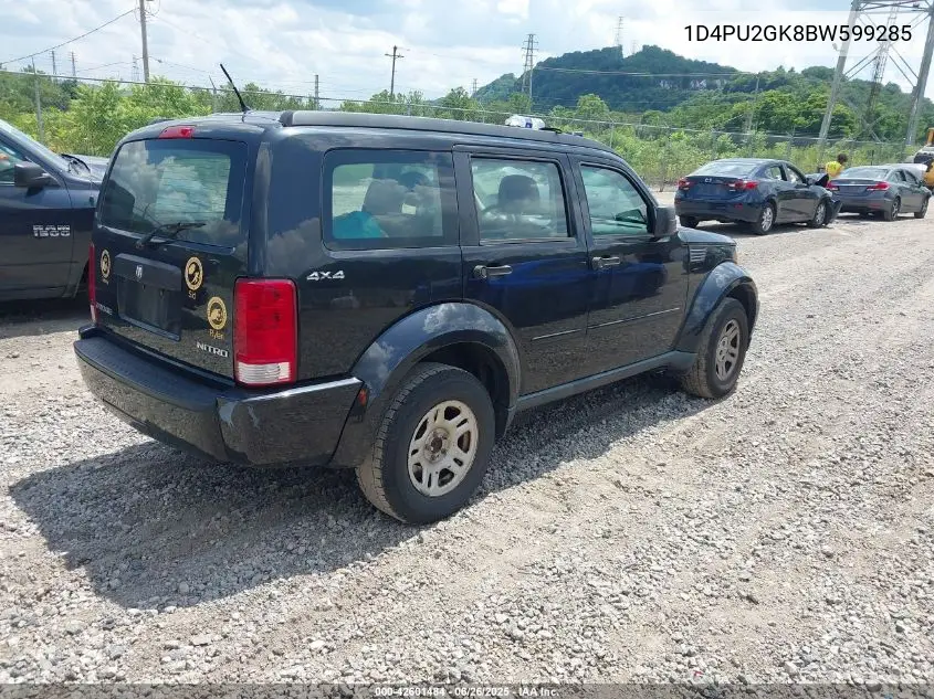 2011 Dodge Nitro Se VIN: 1D4PU2GK8BW599285 Lot: 42601484
