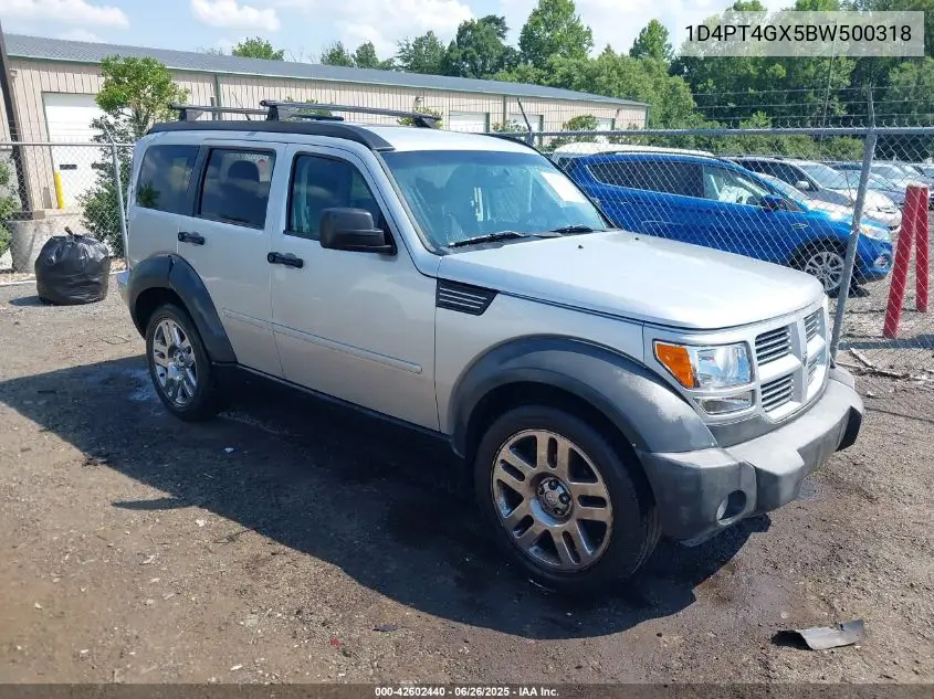 2011 Dodge Nitro Heat VIN: 1D4PT4GX5BW500318 Lot: 42602440
