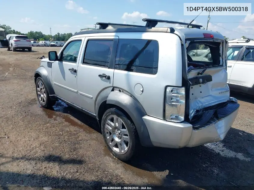 2011 Dodge Nitro Heat VIN: 1D4PT4GX5BW500318 Lot: 42602440
