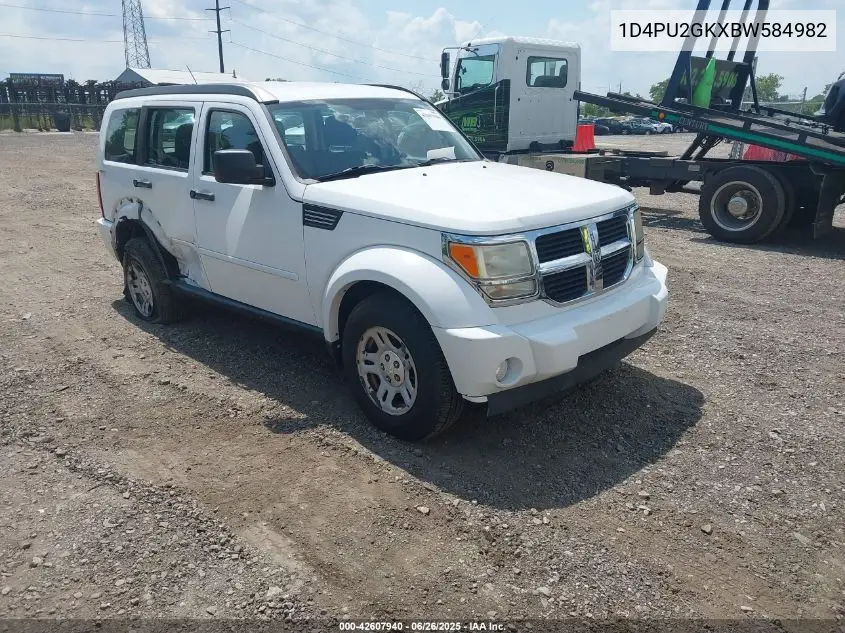 2011 Dodge Nitro Se VIN: 1D4PU2GKXBW584982 Lot: 42607940