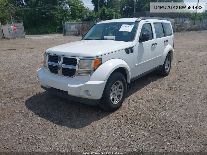 2011 Dodge Nitro Se VIN: 1D4PU2GKXBW584982 Lot: 42607940