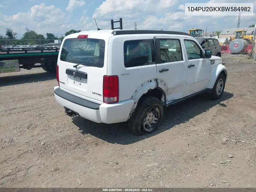 2011 Dodge Nitro Se VIN: 1D4PU2GKXBW584982 Lot: 42607940