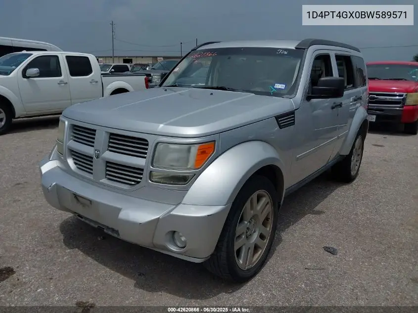 2011 Dodge Nitro Heat VIN: 1D4PT4GX0BW589571 Lot: 42620866